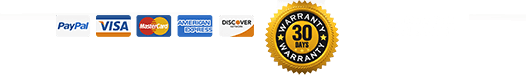 Accepted payments and 30-day warranty